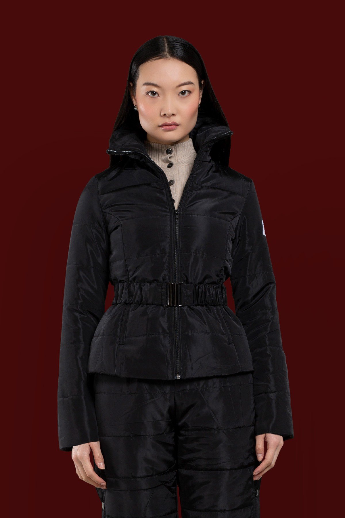 Halden Womens Puffy Jacket with Belt (Cruelty-free)