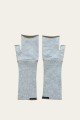 Drouet Merino Wool Knitted Mittens  (Silver Thread)