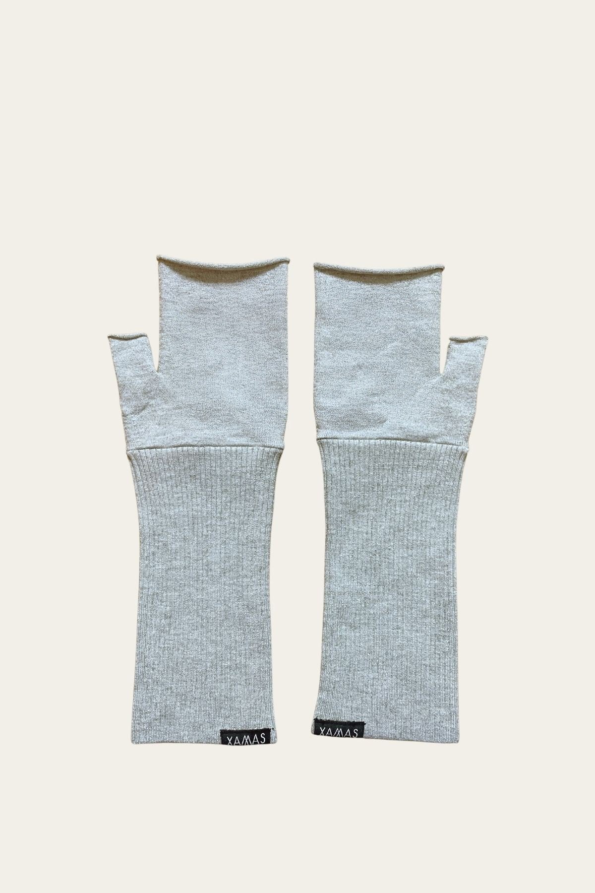 Drouet Merino Wool Knitted Mittens  (Silver Thread)